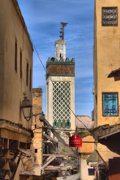 Urban scenic of the Fez medina Fez, Morocco - - May 9, 2019: Urban scenic of the Fez medina in Morocco bab boujeloud stock pictures, royalty-free photos & images