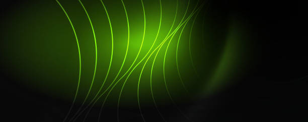 istock Dark abstract background with bright color neon lights and lines. Glowing background 1153210380