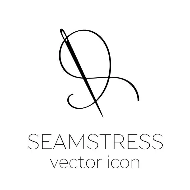 Vector illustration of Seamstress Vector Icon