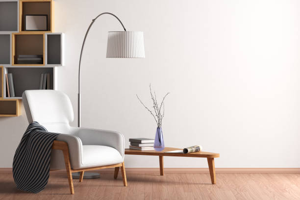 istock Blank wall mock up in living room interior 1153214229