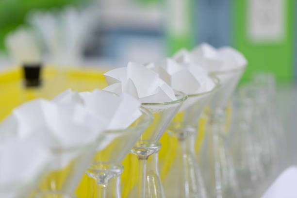 The study Separating by filtration the component substances from liquid mixture in Lab.