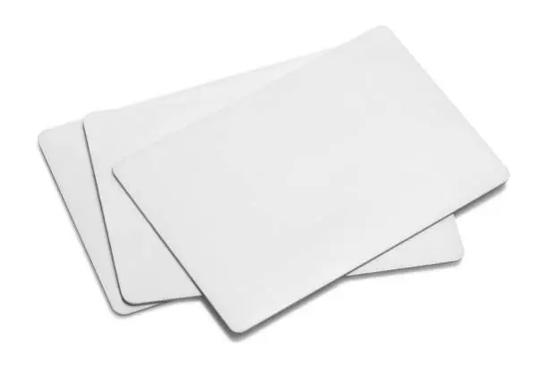 Blank white cards or tickets/flyers, isolated on white background