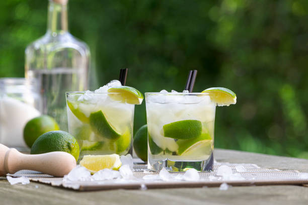 istock Fresh Caipirinha, Brazilian cocktail with cane sugar and lime 1153219178