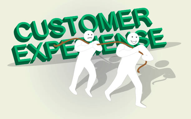 Customer Experience. Words pulled by a team of workers or staff to improve client. Customer Experience. Words pulled by a team of workers or staff to improve client. better complaint stock illustrations