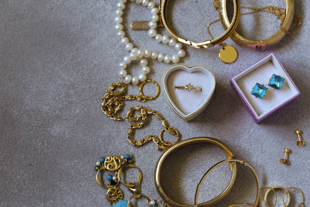 istock gold jewelery - chains, rings 1153223226