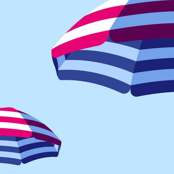 stockillustraties, clipart, cartoons en iconen met parasol strand paraplu achtergrond - sunbathing