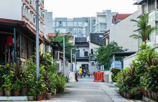small scale vibrant walking street