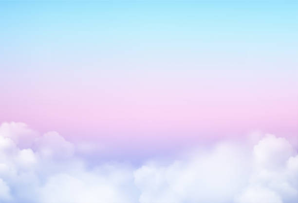 ilustracja wektorowa niebo tło i pastelowy kolor. - cloud cloudscape sky blue stock illustrations