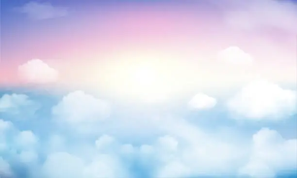 Vector illustration of Vector illustration of fantasy sky background and pastel color.