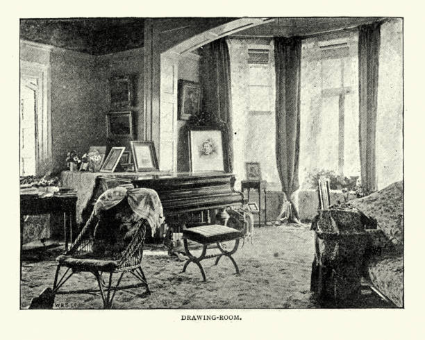 istock Drawing room at Ditchingham House, Norfolk 1890s, Victorian 1153232603