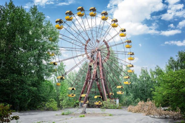 istock Abandoned ferris wheel in amusement park in Pripyat 1153233893