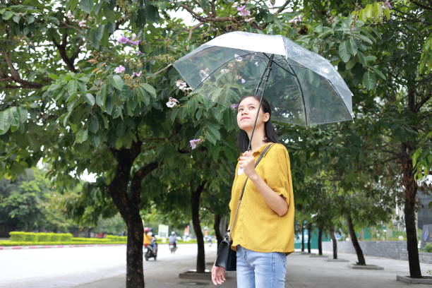 istock woman with umbrella in town 1153234685