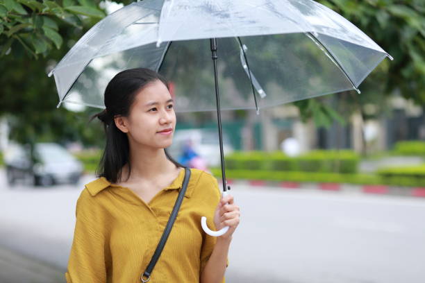 istock woman with umbrella in town 1153234747