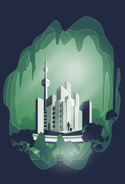 istock Save the earth and world environment day, ECO friendly Concept, Paper cut and Digital craft style 1153234780