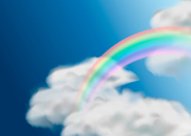 istock Cloudscape rainbow of natural sky with blue sky and white clouds. vector illustration. 1153234789