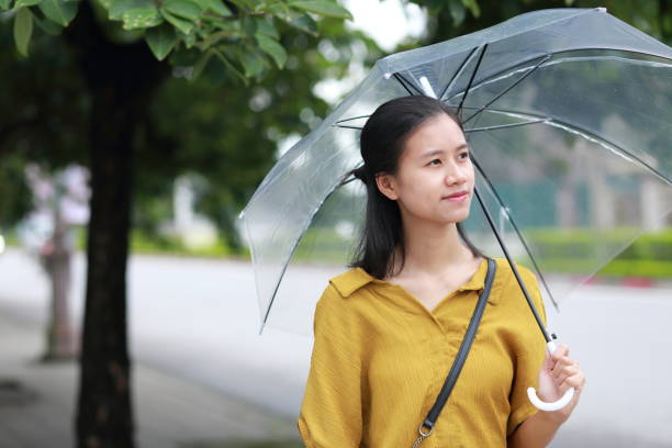 istock woman with umbrella in town 1153234803