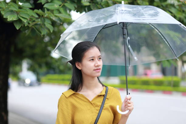 istock woman with umbrella in town 1153234825