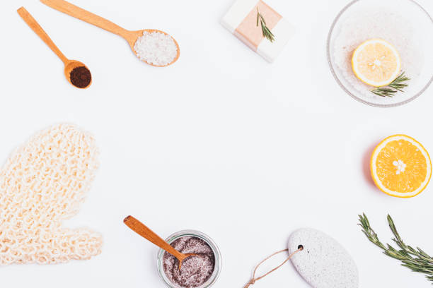 istock Bath background of natural cosmetics 1153239587