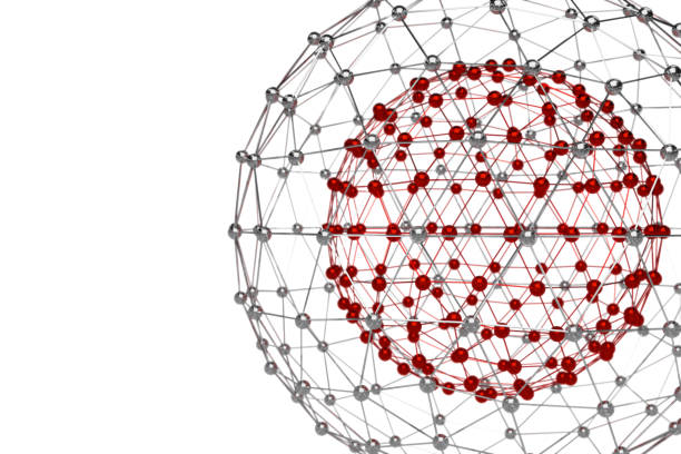 istock Abstract 3d rendering of low poly metal sphere with chaotic structure. Sci-fi background with wireframe and globe in empty space. Futuristic shape. 1153240257