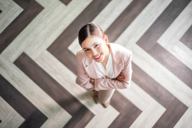 istock Smart business woman is standing, Top view 1153240907