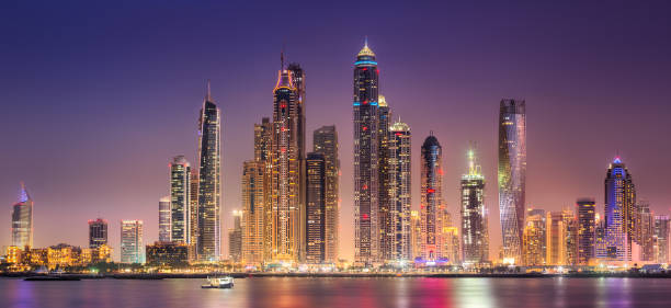 istock Dubai Marina bay view from Palm Jumeirah, UAE 1153241102