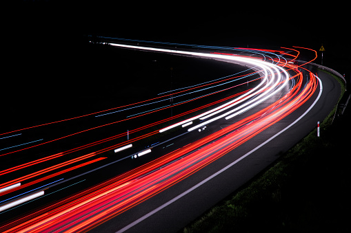 lights of cars with night