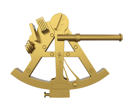 Marine Sextant Navigation isolated on white background. 3D render