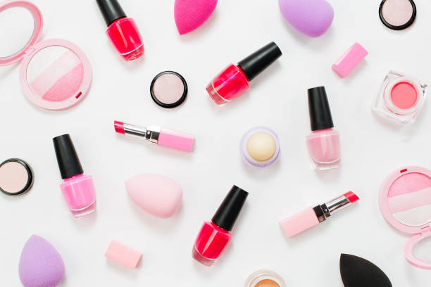 istock Set of beauty accessory and makeup cosmetic products. Flat lay 1153243679