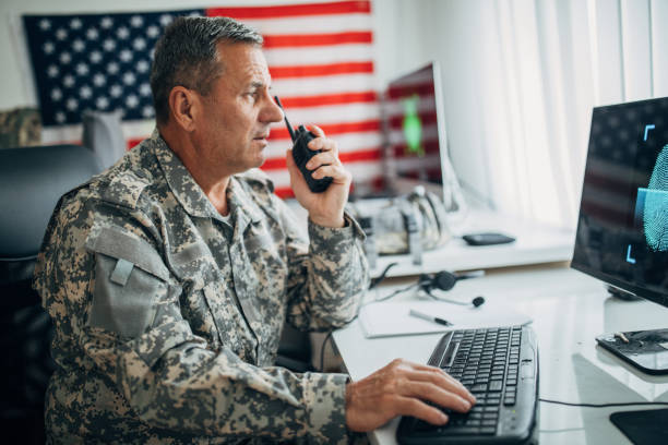 istock Senior soldier working with evidence 1153243750