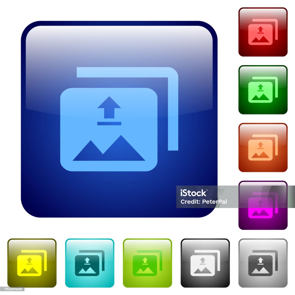 Mutiple Upload Button Upload Multiple Images Color Square Buttons Stock Illustration ...