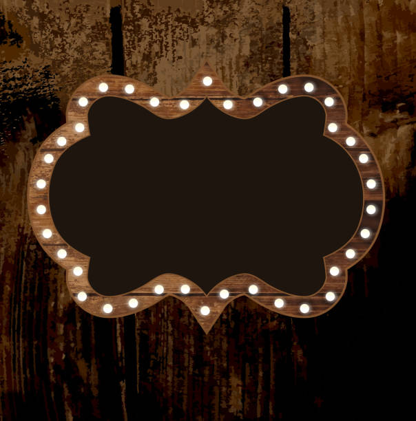 istock Country wooden signboard and lights 1153252197