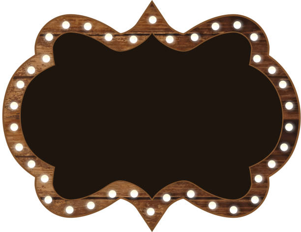 istock Country wooden signboard and lights 1153252252