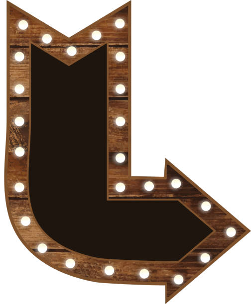 istock Country wooden signboard and lights 1153252347