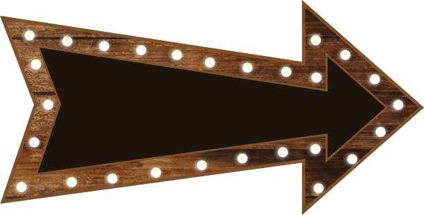 istock Country wooden signboard and lights 1153252411