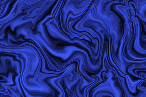 istock Marble Blue Black Neon Background Abstract Wavy Sea Night Pattern Marbled Ebru Texture 1153254475