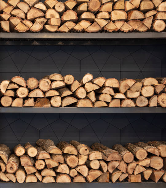 Firewood near fireplace