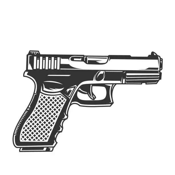 Vector illustration of Vintage glock pistol concept