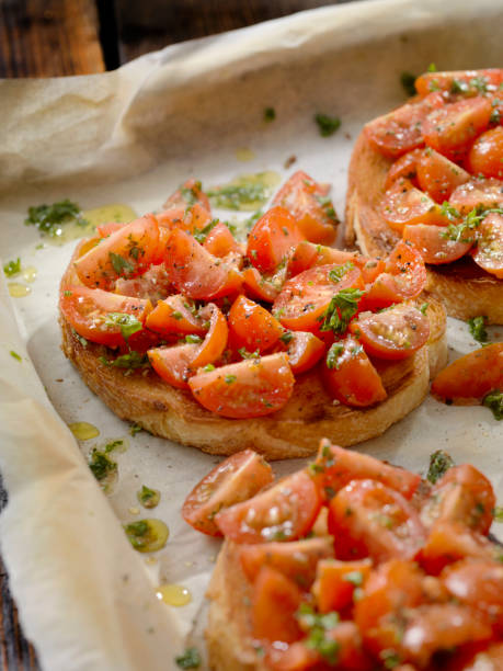 istock Bruschetta on Toasted Sourdough Bread 1153264576