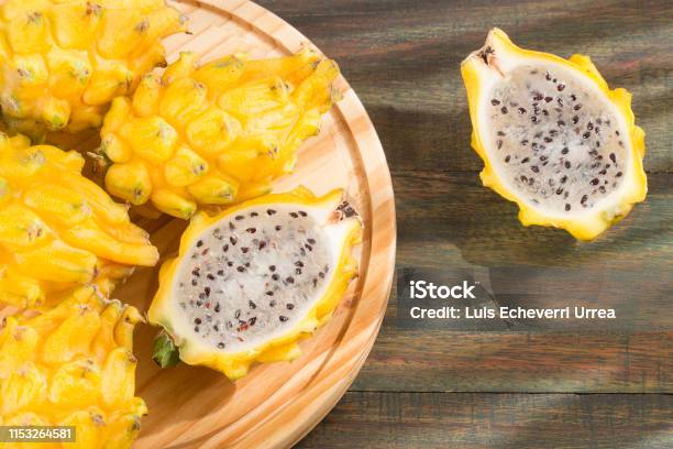 Yellow Pitaya Or Dragon Fruit Selenicereus Megalanthus Stock Photo - Download Image Now