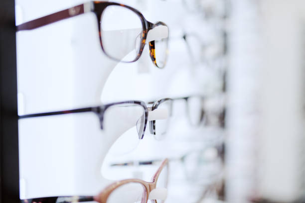 istock Picture of many different eyeglasses on rack. 1153270809