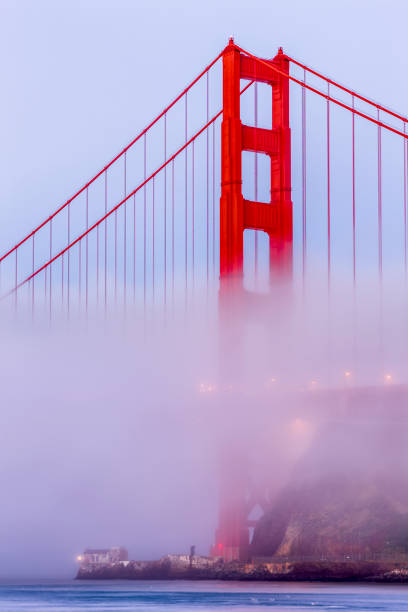 The Golden Gate Bridge and Lime Point in San Francisco California at sunrise