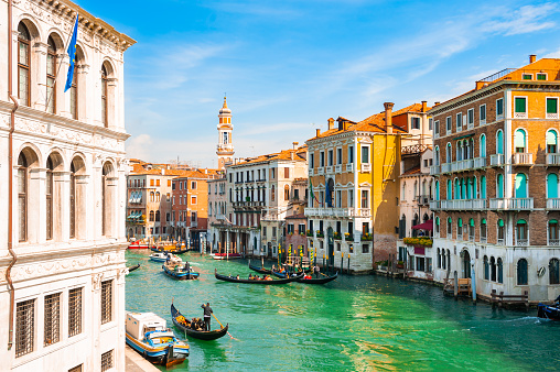 View of Grand Canal in Venice, Italy. Famous travel destination