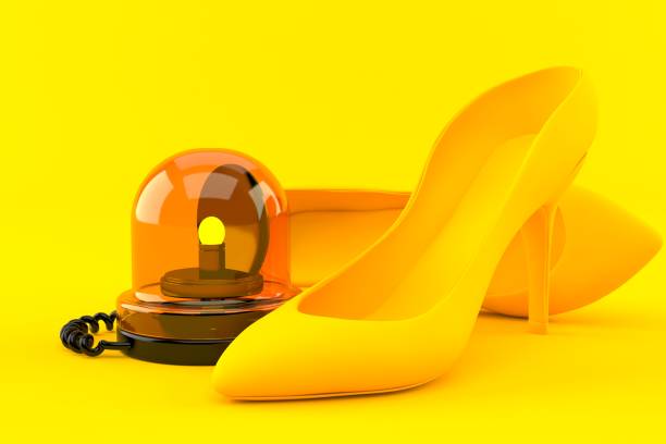 фон женственности с аварийной сиреной - high heels flash стоковые фото и изображения