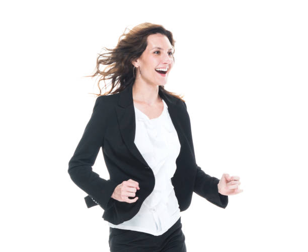 istock Caucasian businesswoman is running 1153282841