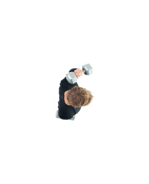 istock Directly above view of sports man lifting weights 1153282983