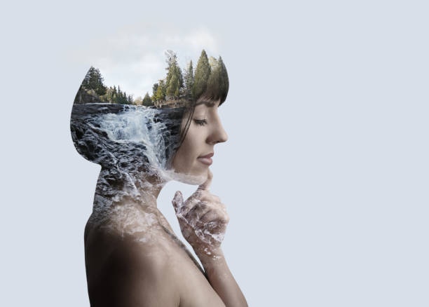 istock Multiple Exposure of young woman and nature 1153285304