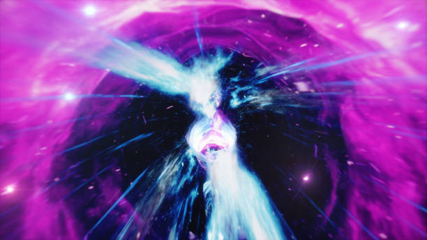 istock 3D illustration tunnel or wormhole, tunnel that can connect one universe with another. Abstract speed tunnel warp in space, wormhole or black hole, scene of overcoming the temporary space in cosmos. 1153285760