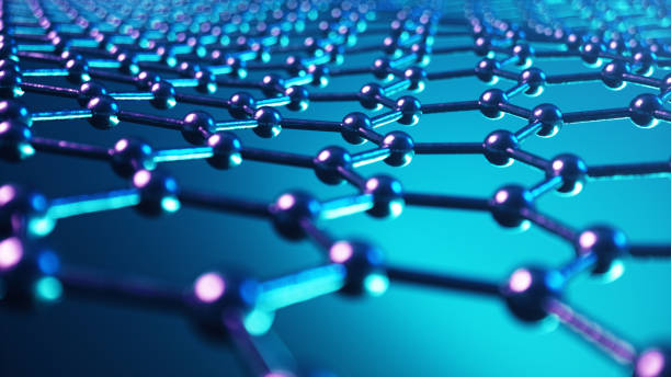 3d иллюстрация структуры графена или углеродной поверхности, абстрактные нанотехнологии шестиугольной геометрической формы крупным плано - abstract chemical science electronics industry стоковые фото и изображения