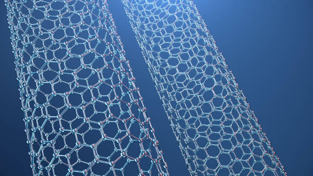 istock 3d Illustration structure of the graphene tube, abstract nanotechnology hexagonal geometric form close-up, concept graphene atomic structure, concept graphene molecular structure. Carbon tube 1153285897
