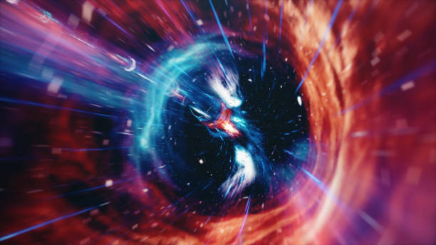 istock 3D illustration tunnel or wormhole, tunnel that can connect one universe with another. Abstract speed tunnel warp in space, wormhole or black hole, scene of overcoming the temporary space in cosmos. 1153286506